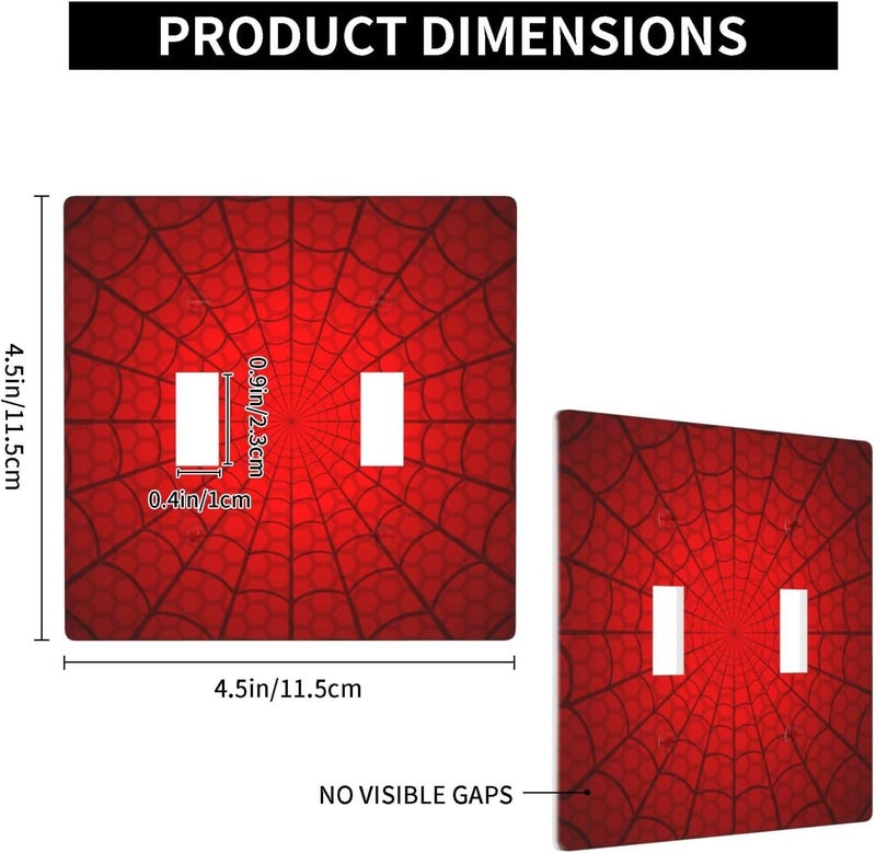 Giinly Spider Web Double Light Switch Cover Plates Decorative 2 Gang Wall Plate Double Toggle Lightswitch Cover - Image 3